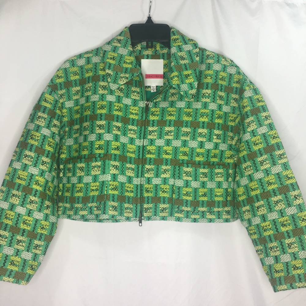 Tracy Reese Crop Jacket Medium Zipper Front Blazer